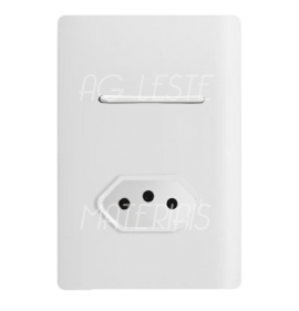 Conjunto Interruptor Simples + Tomada 10A 4x2 - Novara Branco Total